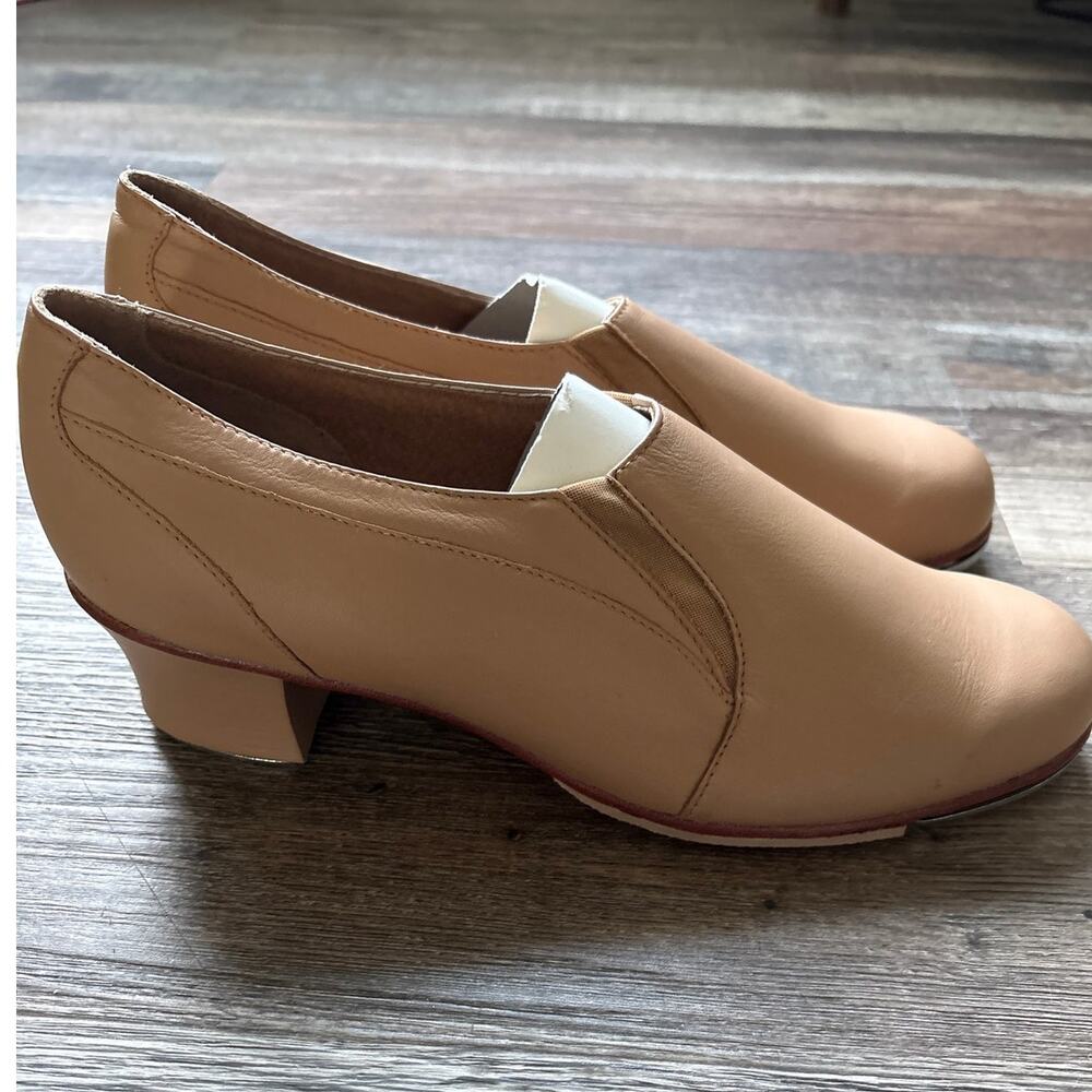 Bloch Shockwave #2 Tap Shoes Dance Beige Nude Size 9 Medium Slip On New